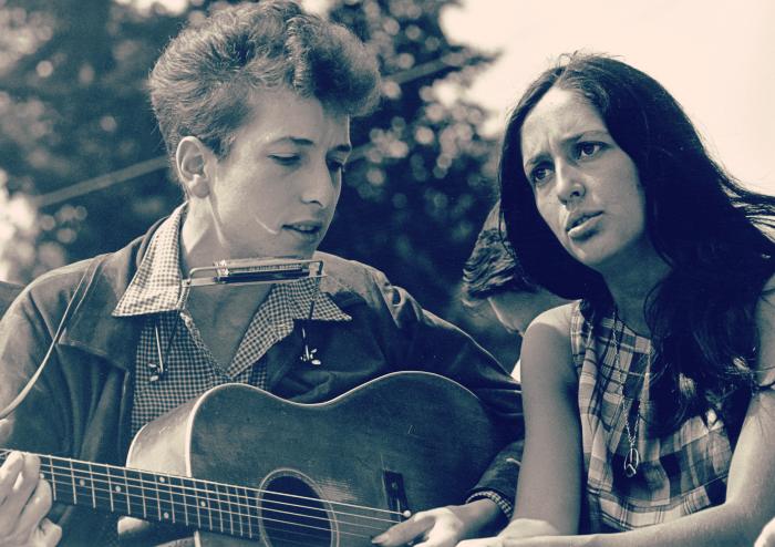 Bob Dylan y Joan Báez principios años 60 resurgir Folk Rock